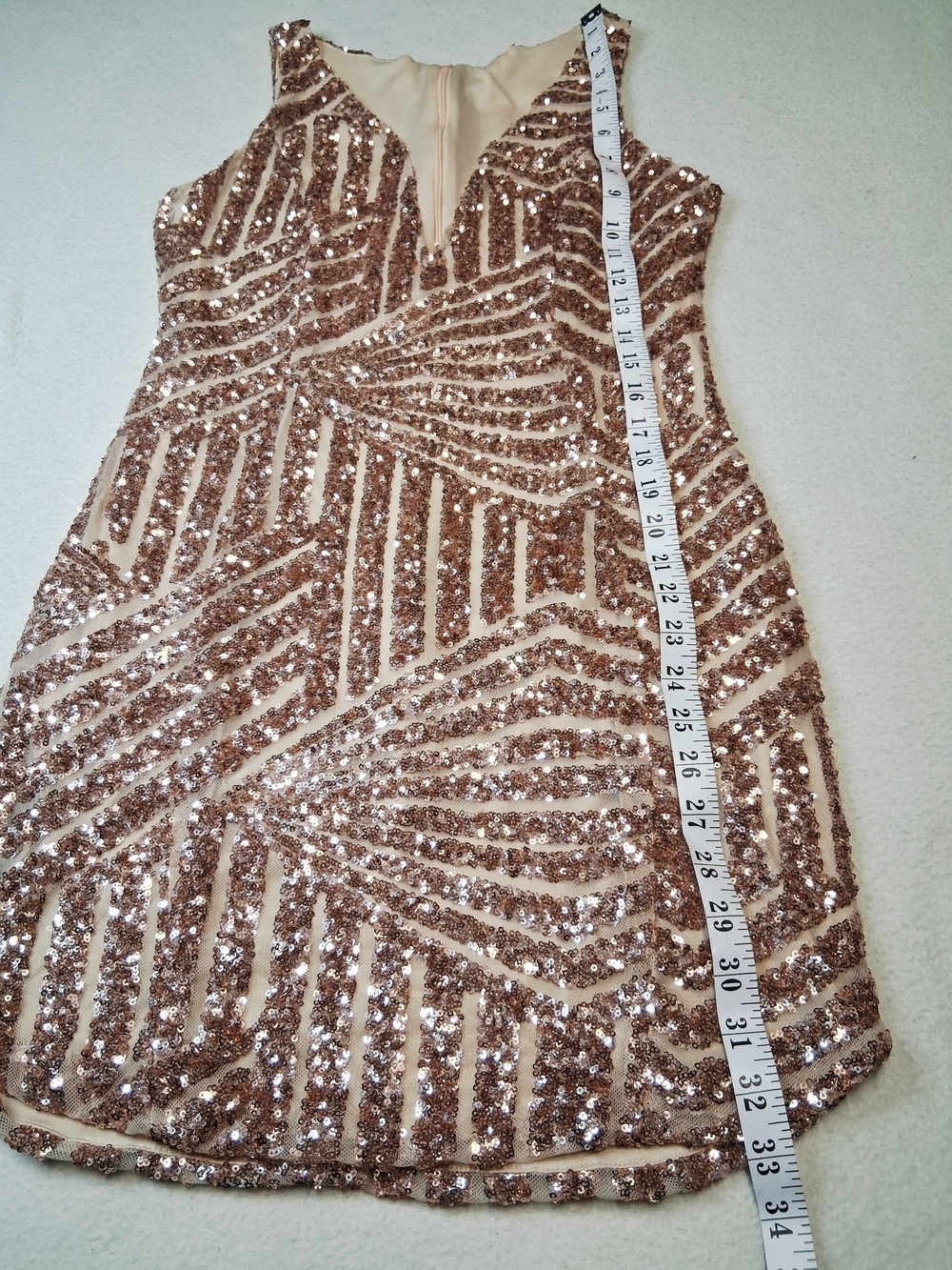 Sequin Sheath Dress in Rose Gold - Picture 3 of 6